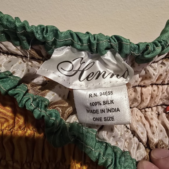 Henna Indian Women's One Size‎ Fits All Multicolor Silk Stretch Pants - Picture 3 of 4